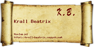 Krall Beatrix névjegykártya