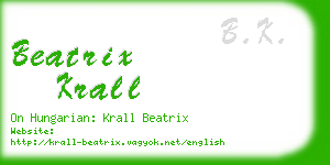 beatrix krall business card